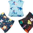 CuteBone Dog Diapers Male Washable Belly Band for Male Dogs Wraps 3pcs a Pack DM28M, Turtle&shark&jellyfish, M(14"-17")