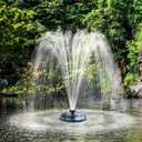 Biling Floating Pond Fountain with 660GPH Pond Pump, Color-Changing LED Lights, 27 FT Power Cord, 3 Spray Patterns Outdoor Pond Fountain, Black