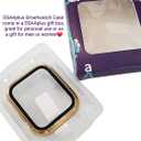 2 x DSAAplus Gold Case Cover Screen Protector Compatible With Apple Watch Band 38mm 40mm 41mm 42mm 44mm 45mm 49mm,Ultra Thin Scratch Resistant Overall Protective Cover