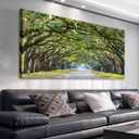 Green Forest Wall Art Nature Canvas Picture Landscape Canvas Artwork for Home Wall Decor Large Canvas Prints of Oak Trees Lined Road at Historic Wormsloe Plantation Savannah Georgia 29" x 58"