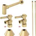 Kingston Brass CC53302DLLKB30 Trimscape Modern Plumbing Sink Trim Kit with Bottle Trap in Polished Brass