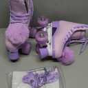 Ruthfot Women's and Girl's Classic Roller Skates with Light up Wheels and Love Heart Pattern, High-top PU Leather Rollerskates 34