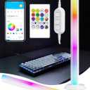 LED Strip Lights,14 Inches Monitor Backlight with Music Sync, 16 Million Colors, APP & Remote Control, USB Powered DJ Light for Party Room TV PC Gaming Desk Decor (White)