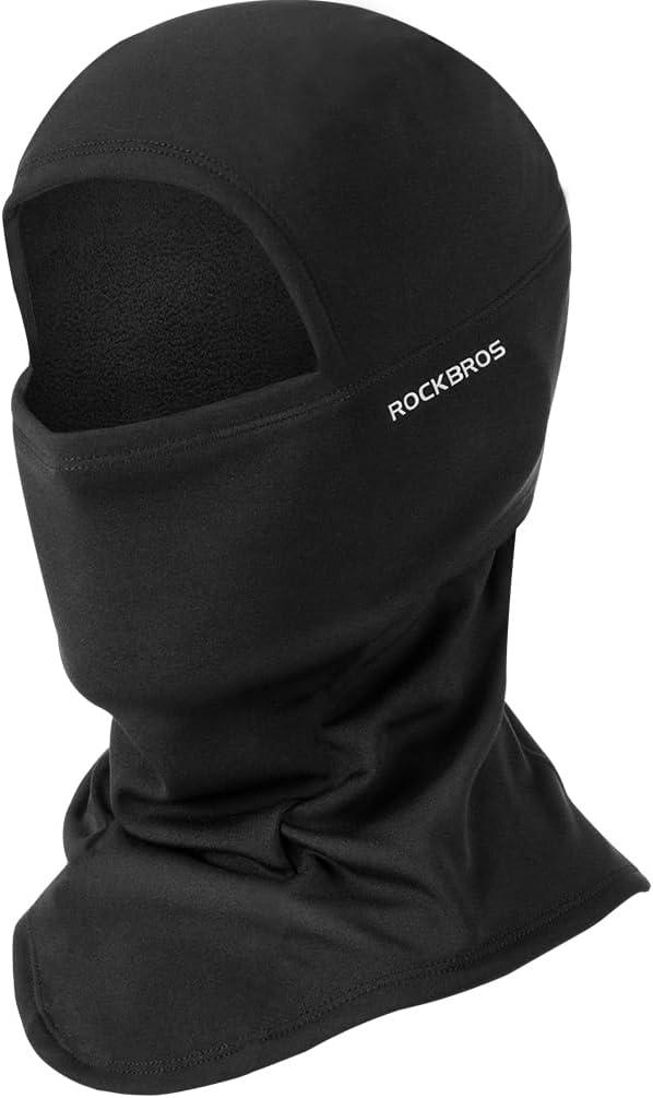 ROCKBROS Balaclava Ski Mask for Men Cold Weather Scarf Windproof Thermal Winter Neck Warmer Hood for Cycling Hiking (One Size, Black)