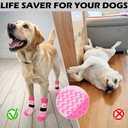 EXPAWLORER 6Pcs Anti Slip Dog Socks to Prevent Licking Paws, Dog Shoes for Winter, Double Sides Dog Boots & Paw Protectors Booties for Hardwood Floors with Grippers Small Medium Large Senior Dogs, M (Pink)