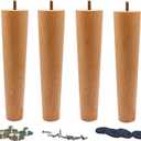 WEICHUAN 10 inch Solid Wood Furniture Sofa Chair Ottoman Dresser Coffee Table Cabinet Couch Legs Heavy Duty(10" Straight Set of 4)