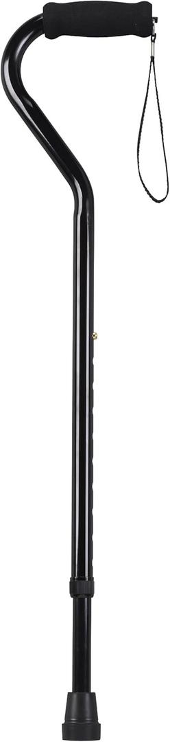 Drive Medical RTL10306 Walking Stick with Foam Grip Offset Handle, Black
