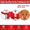 Oigco 100Pcs Christmas Party Supplies Kit - Serves 30 Guests, Including Dinner Plates, Dessert Plates, and Napkins, Perfect for Any Xmas Party Supplies Party Decorations