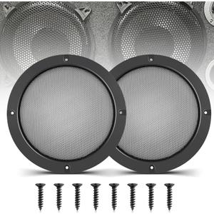 NuIth 6.5 Inch Metal Mesh Round Speaker Grill Cover, Universal Radio Speaker Grills Decorative for Car Speaker Mounting Home Audio DIY, Mesh Subwoofer Grill Horn Guard Protective Case W/ 8PCS Screws