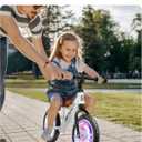 besrey Toddler Balance Bike 2 Year Old, All-Metal Frame | 12" Motion-Activated Lighting Wheels | All-Terrain | Kids Bike with Padded Adjustable Seat | Gift Bike for Boys Girls 2 3 4 5 Years Old (White)