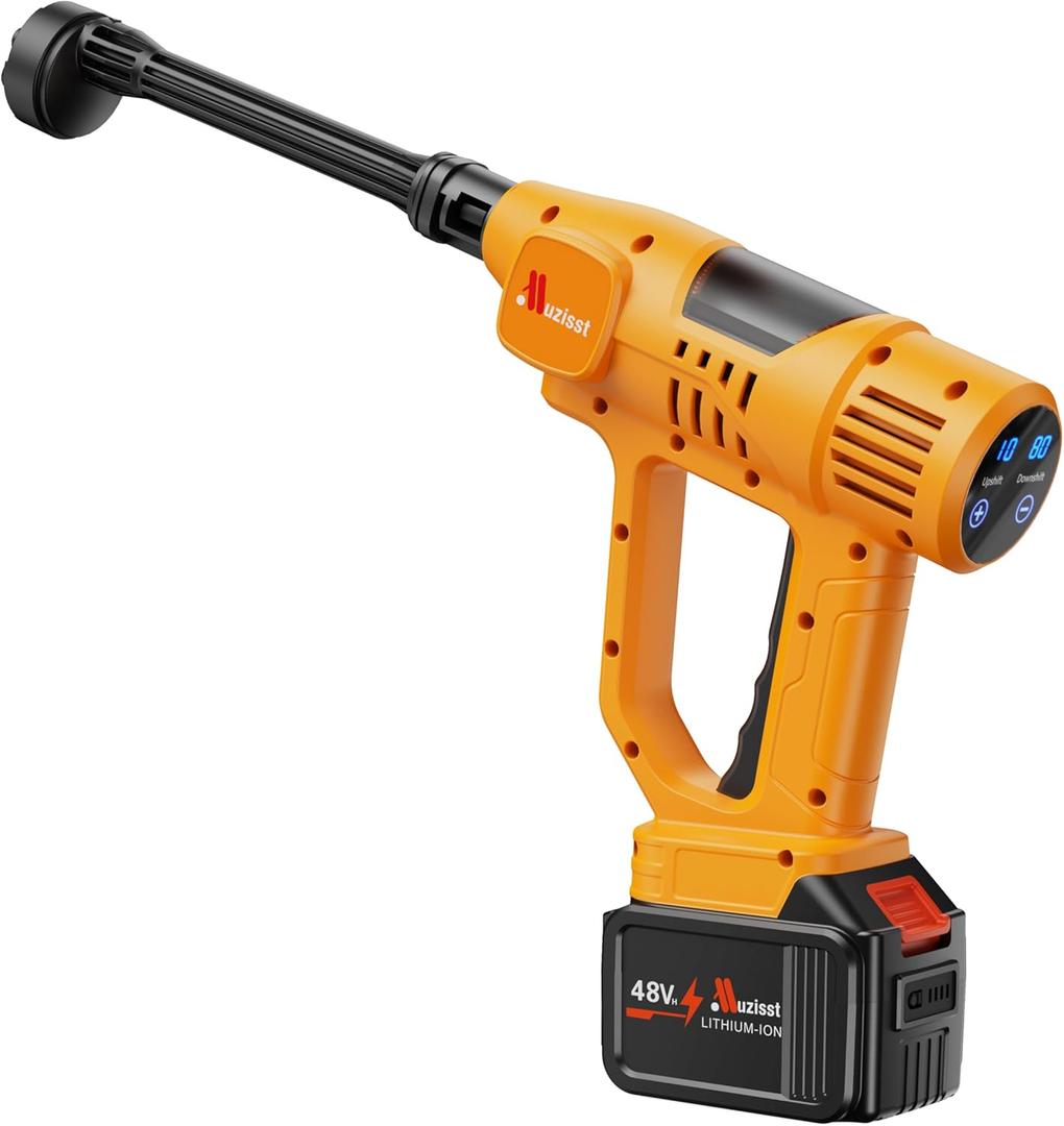 Cordless Pressure Washer with 2 Batteries/ 6-in-1 Nozzle / 10 Speed Adjustment/Remaining Battery Display, The Perfect Complement to Heavy-Duty Corded Pressure Washers Cordless Pressure Washer with 2 Batteries/ 6-in-1 Nozzle / 10 Speed Adjustment/Remaining Battery Display, The Perfect Complement to Heavy-Duty Corded Pressure Washers
