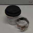 Coffee Mug, Travel Coffee Tumbler, Spill Proof To Go Coffee Mug, Porcelain Coffee Cups with Lids Reusable, Microwave & Dishwasher Safe, Coffe Mugs for Men & Women, 8.5oz (White with black dots)