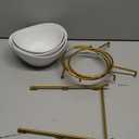 HBlife 3 Tier Serving Stand Oval Serving Bowl with Metal Rack, Ceramic Serving Dishes Chip and Dip Serving Set, Food Display Dessert Appetizer Candy Bowl, Fruit Bowl for Parties, Gold