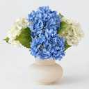 ZYTUYO 4 Pcs 20'' Real Touch Hydrangea Artificial Flowers Boho Lifelike Real Looking Latex Hydrangeas Flower with Long Stem for Baby Shower Indoor Home Decor Spring Table Centrepiece 2 Blue 2 White