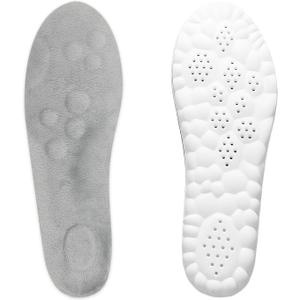 Self-Warming Memory Foam Insoles – PU Slow Rebound Cushion with Thermal Fabric, Full-Sole Winter Warm Shoe Inserts, Odor Control & Breathable Comfort（Men 7.5-8.5/Women9.5-10.5，43-44） Gray
