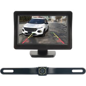 Backup Camera for Car,Plug & Play Car Back up Camera with 90 Degree Wide Angle & Night Vision Design,Power Cord,Multi-Function 12 LED HD Backup Cameras with Monitor Cars Accessories