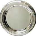Stainless Steel Round Serving Tray,Metal Decorative Tray,Display Serving Platter for Wine and Glasses,12 Inches
