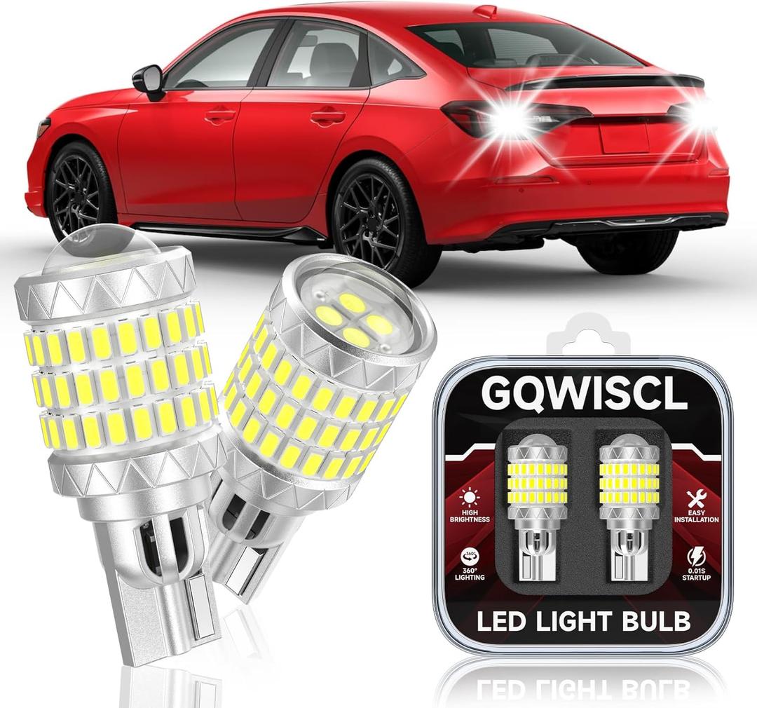 921 912 LED Reverse Light Bulbs Fit for Honda 2013-2025 Civic Sedan, 6000K Cool White, 600% Brightness with HD Projector Back Up Light Bulb, Plug and Play, Pack of 2