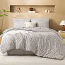 Litanika Oversized King Size Comforter Set with Sheets Linen - 7 Pieces Bed in a Bag Oversized King Boho Tufted Complete Bedding Sets with Comforter, Sheets, Pillowcases & Shams