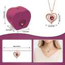 Preserved Purple Real Rose with Heart Necklace, Forever Flowers Rose Valentines Day Gifts for Her, Girlfriend, Wife, Mom, Women, on Mothers Day, Birthday, Anniversary, Thanksgiving, Christmas