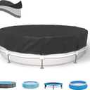 10FT Round Pool Cover, Stock Tank Pool Cover Protector with Pool Cover Accessories, Round Hot Tub Cover Ideal for Waterproof and Dustproof (Black)