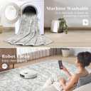 8x10 Area Rugs for Living Room: Washable Large Vintage Floral Rug Low Pile Non-Slip Boho Carpet for Bedroom Dining Home Office (Grey, 8'x10')