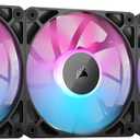 CORSAIR iCUE Link RX120 RGB 120mm PWM Fans with iCUE Link System Hub - Magnetic Dome Bearing - Triple Pack - Black