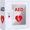 NLShan Wall-Mounted AED Cabinet, Metal Steel Plate Storage Cabinet with Snap Lock, Fits All Brands Cardiac Science, 14.2 x 7.8 x 15.7 Inch, 14.2 x 15.8 x 7.9 inches