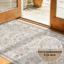 Hallway Washable Runner Rug - 3x6 Kitchen Rugs Entryway Rug Runner Vintage Soft Floor Mat Non Slip Indoor Farmhouse Carpet for Bathroom Living Room Bedroom (3 X 6, Beige)