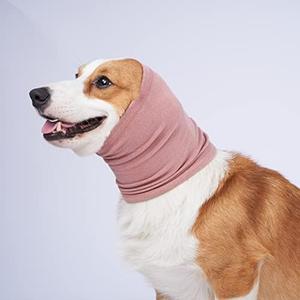 Dog Winter Hats Ear and Neck Warmer Dog Scarf Headband for Dogs Noise Protection,Pink L
