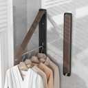 Clothes Drying Rack for Laundry Drying Rack Wall Mounted Clothes Hanger Rack Retractable Laundry Hanger Dryer Rack Space Saving Closet Organizer Aluminium (Walnut)