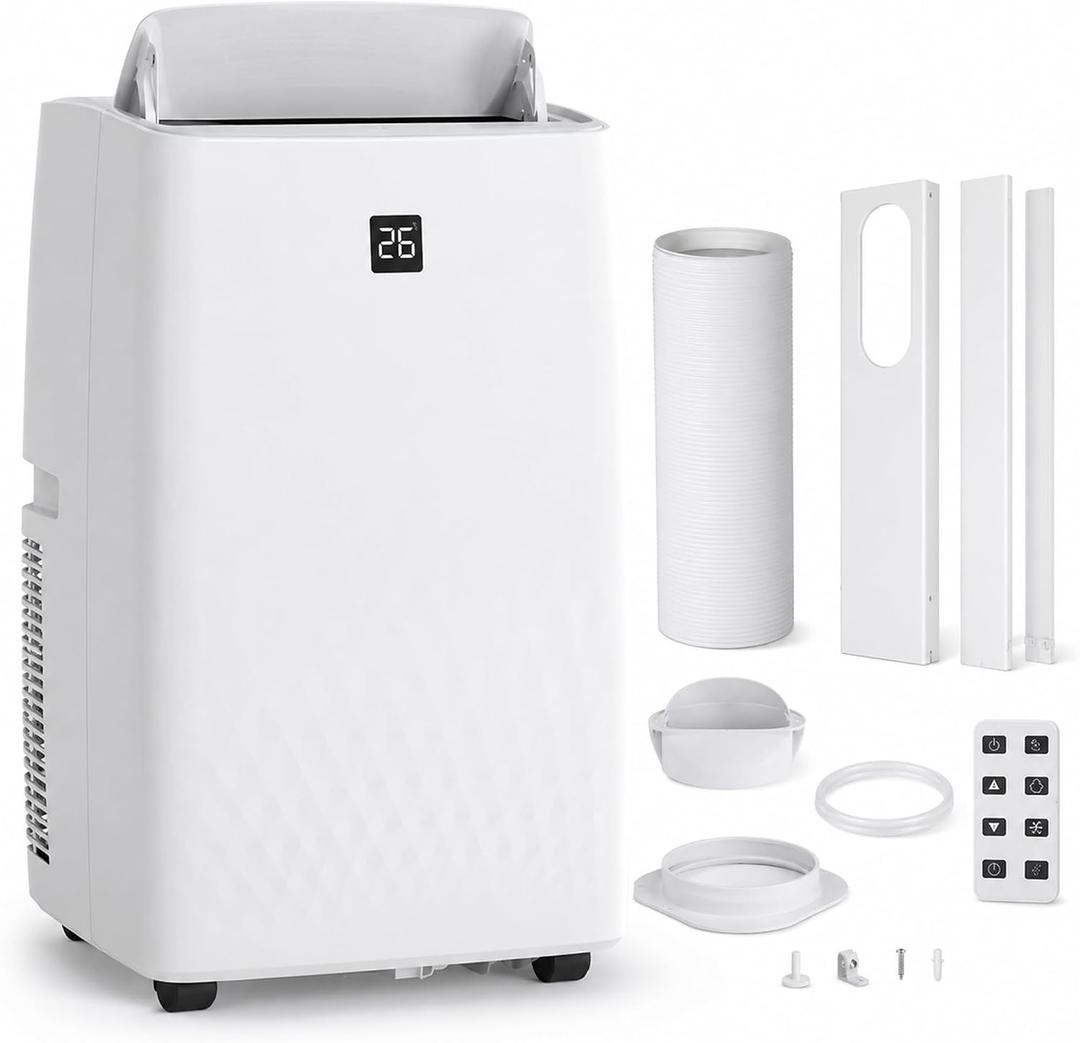 Garvee 14000 BTU Portable Air Conditioners, Cools Up to 750 Sq. Ft, 4-in-1 Portable AC Unit for Rooms with Remote Control, Quiet Operation, 24H Timer, Window Installation Kit for Home Office
