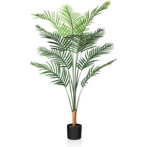 CROSOFMI Artificial Areca Palm Tree 4.5Ft Fake Tropical Palm Plant,Perfect Faux Dypsis Lutescens Plants in Pot for Indoor Outdoor Home Office Garden Modern Decoration Housewarming Gift