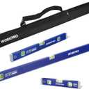 WORKPRO 3-Piece Spirit Level Set (12", 20", 40") with 12" Magnetic Torpedo Level, 45/90/180 Bubbles Measuring, Open Top View Design, Aluminum Alloy Levels with Carrying Bag