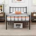 DIIYIV Twin Bed Frame-Classic Metal Platform Bed Frame,Mattress Foundation with Steel Slat Support,Under Foundation Storage,No Box Spring Needed, Easy Assembly, Twin Size