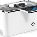 LifeBasis Ultrasonic Jewelry Cleaner, Professional Ultrasonic Cleaner Machine 20 Ounces (600ML) with Digital Timer, Watch Holder Ultrasonic Glasses Cleaner for Ring, Coin, Watch, Denture, (White)