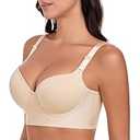 Strapless Bras for Women Push up Bra No-Slip Silicone Strip Hide Back Fat Bra, Size 40B