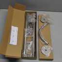 L Shaped Shower Curtain Rod, [24"-47.6"] x [24"-47.6"] Dual-Slide Corner 90 Degree Shower Rod for Bathroom, Bathtub & Outdoor with 12 Hooks & Ceiling Support - Brushed Nickel