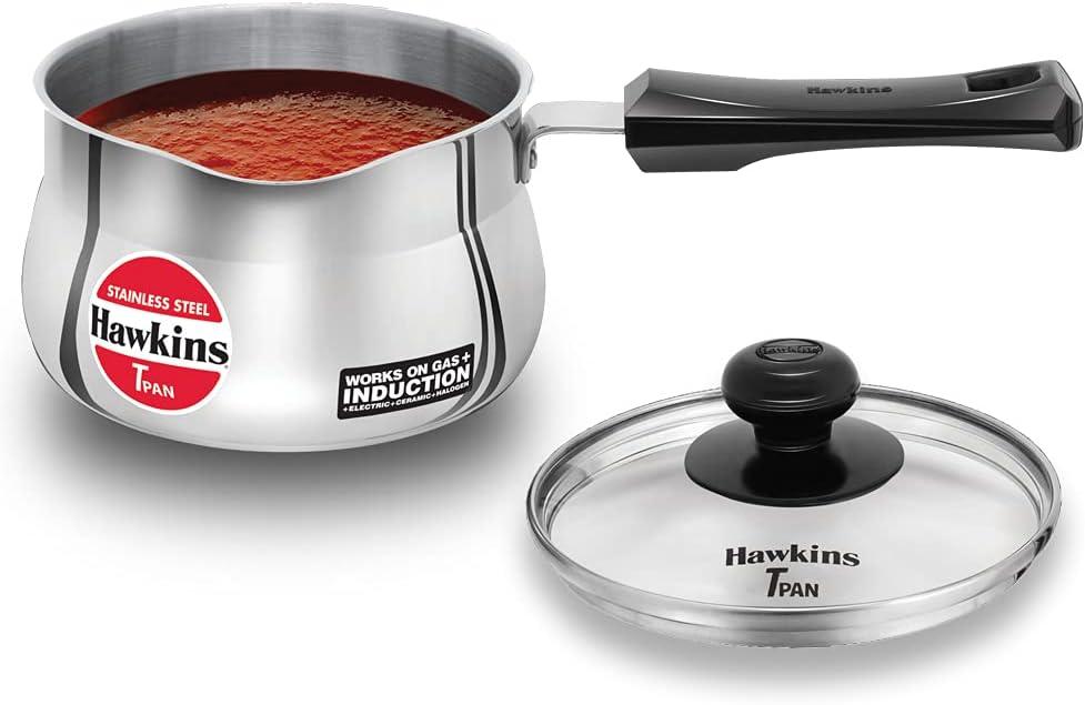 Hawkins Stainless Steel Tpan 1.5L with Glass lid (1.6 Quarts)