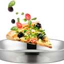 Deep Dish Pizza Pan,Roasting Pan Drip Pan Stainless Steel Pizza Tray 10-12-14-16Inch (12x1.6inch)