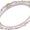 Sooyee Decorative Tray - White and Gold Mirror Tray for Bathroom Vanity, Dessert & Coffee Table, Home Decor with Handle (14" x 9.8" x 1")