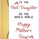 6 x Mother's Day Card for Daughter from Mom Dad, Happy Mothers Day Card for Adopted Daughter Stepdaughter, 1st Mothers Day Card Gifts