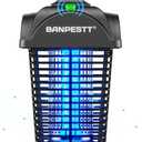 BANPESTT Bug Zapper Outdoor, Mosquito Zapper with Dusk-to-Dawn Light Sensor, Waterproof Fly Zapper, Electric Mosquito Killer for Garden, Patio, Balcony, Courtyard(Black