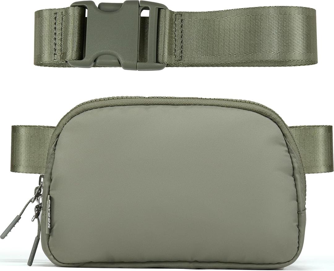 Unisex Mini  , Adjustable Strap Nylon Cross Body Sling Bag for Workout, Running, Traveling, Hiking. (Two Way Plastic Zipper, Grey Sage)
