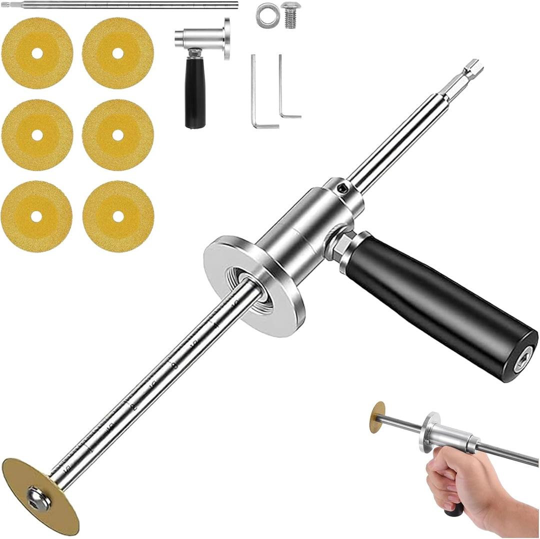 7-Inch PVC Pipe Cutter Tool for Drill-Internal/Inside Pipe Cutting with Diamond Wheel,Hex Shank&Adjustable Depth Handle-Fast,Clean Cuts for Plumbing,Irrigation,DIY Projects