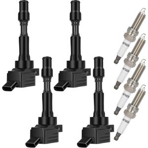 OCPTY 4 ignition coils with 4 iridium Spark Plugs fits GN10877 UF816 UF-816 49137 for Hyundai Elantra Sonata Kona for Kia Forte Optima 2.0L