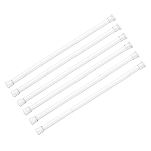 AIZESI 6PCS Tension Curtain Rod 28 to 48 Inch White No Drilling Adjustable Spring Curtain Rods for Window, Doorway, Closet, Bathroom, Kitchen