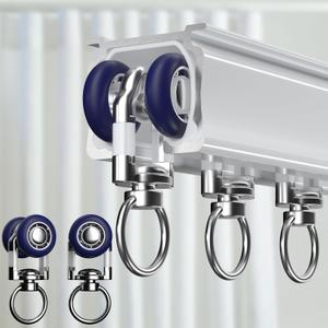 Ceiling Curtain Track, Heavy-Duty Curtain Tracks Ceiling Wall Mount for Curtains Ceiling Mounted Curtains Rod Track System with Roller Hooks Sliding Curtains Tracks Rails Set, White (12ft-15ft)