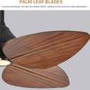 52 Leaf Ceiling Fan with Light, Remote and App Control, 6 Speed Reversible, 3 Color Dimmable, Tropical Coastal Fandelier Ceiling Fans, for Bedroom, Living Room (Dark Brown), 52in