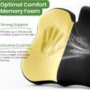 A-Pce Seat Cushion-Large Memory Foam Cushion for Office Chair-Sciatica & Lower Back & Coccyx Pain Relief-Coccyx Cushion for Car&Long Sitting at Work,Black